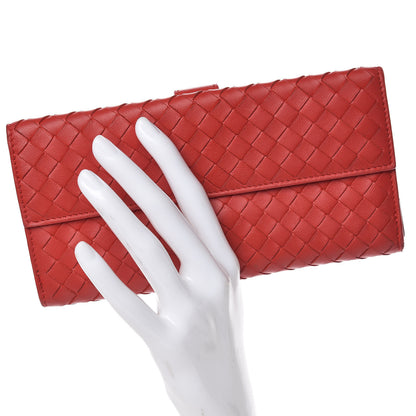 Bottega Veneta Nappa Intrecciato Continental Wallet Red 2 of 11
