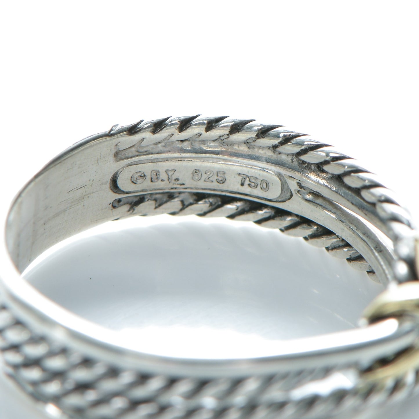 Sterling Silver 18K Yellow Gold 6mm X Crossover Ring 60 9