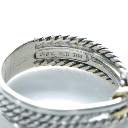 David Yurman Sterling Silver 18K Yellow Gold 6mm X Crossover Ring 60 9 4 of 4
