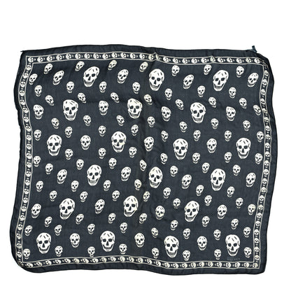 Alexander McQueen Silk Chiffon Skull Scarf Black Ivory 2 of 4