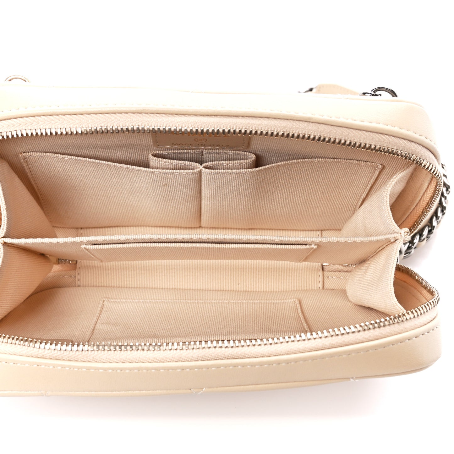 Lambskin Quilted Chanel 19 Clutch With Chain Beige