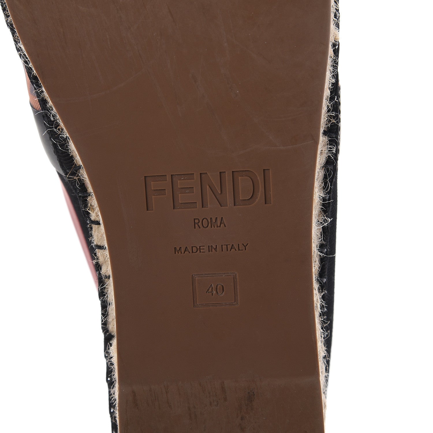 Fendi Canvas Mesh FF Colibri Espadrilles 40 Black Tobacco Moro 7 of 7