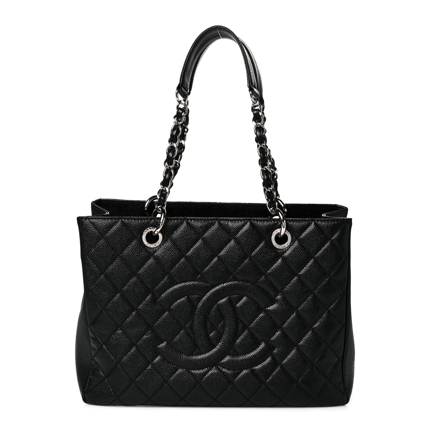 Caviar Quilted Grand Shopping Tote GST Black
