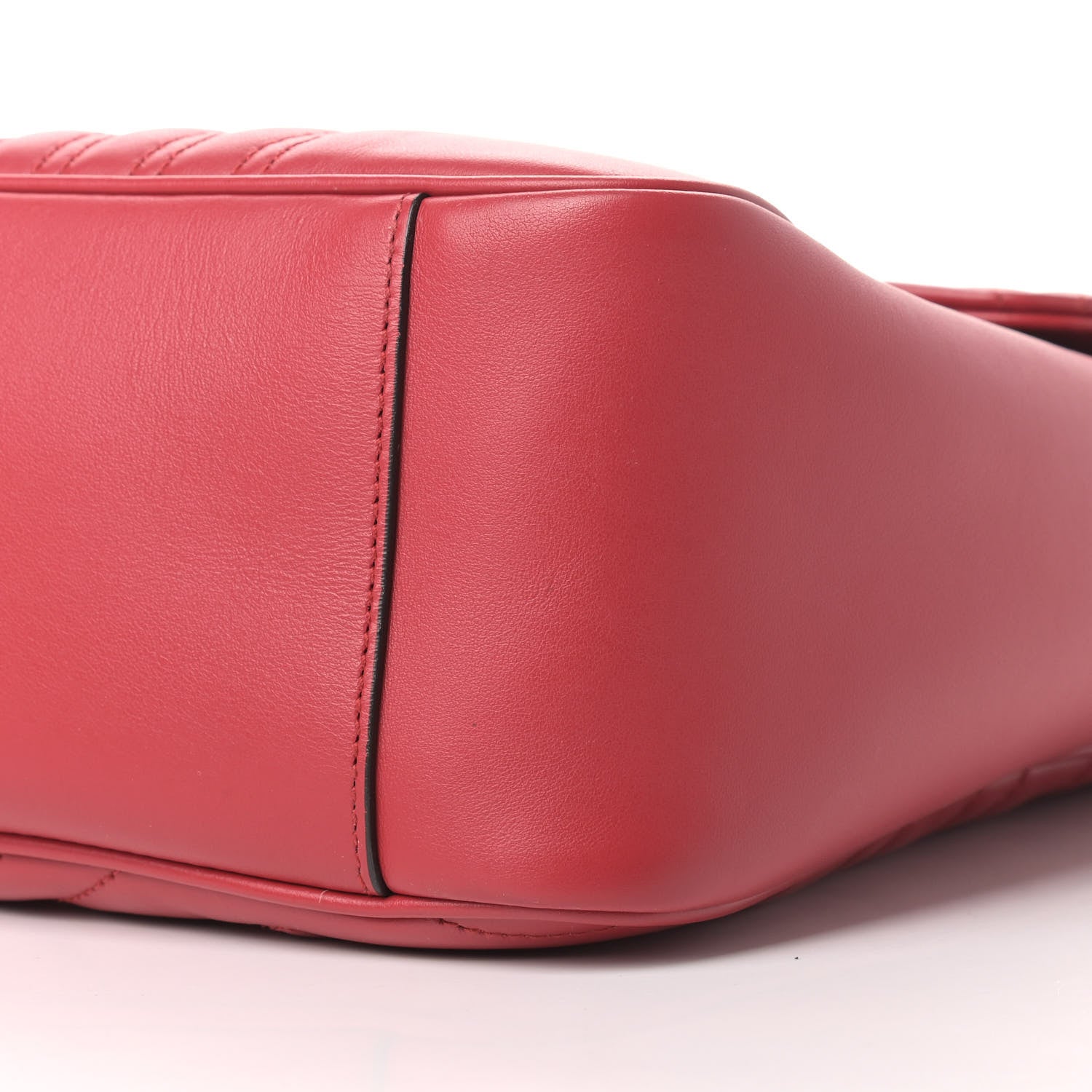 Gucci Calfskin Matelasse Large GG Marmont Shoulder Bag Hibiscus Red 9 of 11