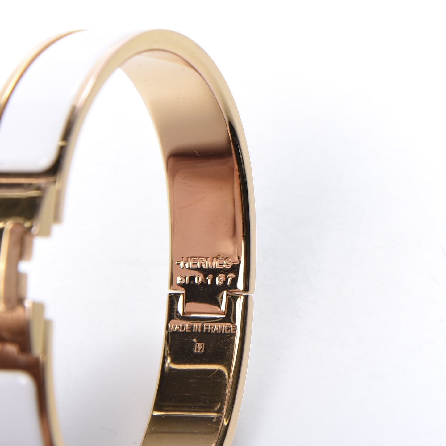 Enamel Narrow Clic Clac H Bracelet PM White