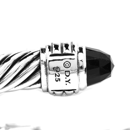 David Yurman Sterling Silver Black Onyx 10mm Cable Classics Hinged Bracelet 4 of 4