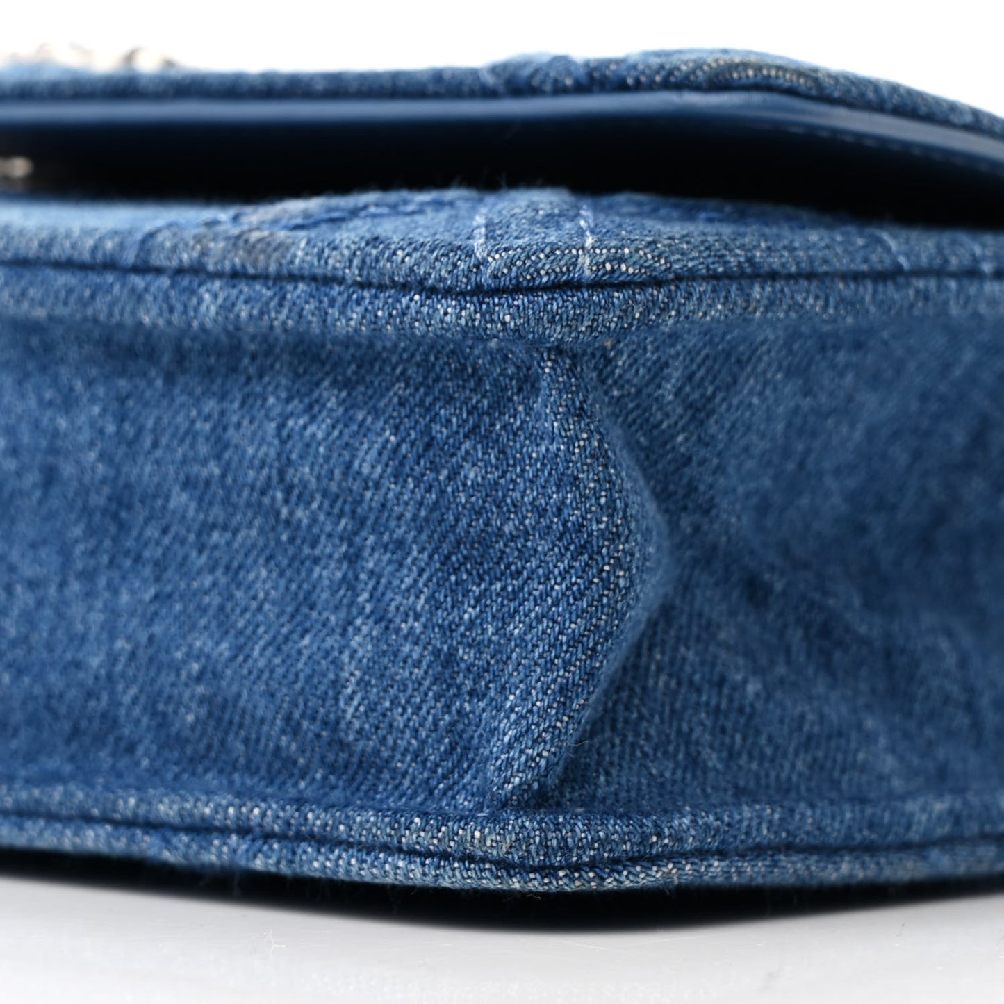 Denim Quilted Chanel 19 Wallet On Chain WOC Blue