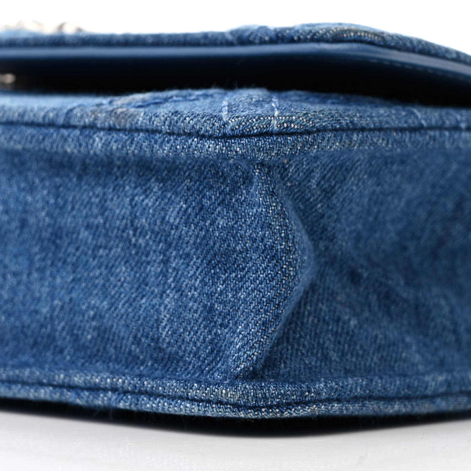 Chanel Denim Quilted Chanel 19 Wallet On Chain WOC Blue 11 of 12