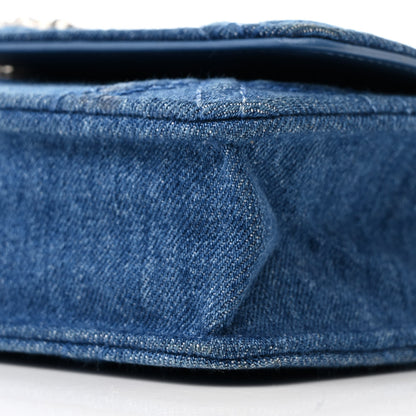 Chanel Denim Quilted Chanel 19 Wallet On Chain WOC Blue 11 of 12