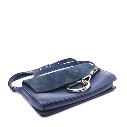 Chloe Suede Calfskin Small Faye Shoulder Bag Majolica Blue 4 of 17