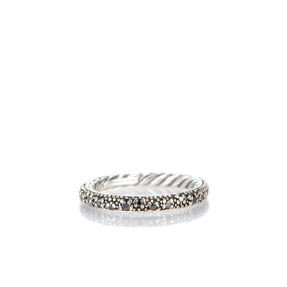David Yurman Sterling Silver Black Diamond 3mm Midnight Melange Band Ring 48 4.5. 3 of 4