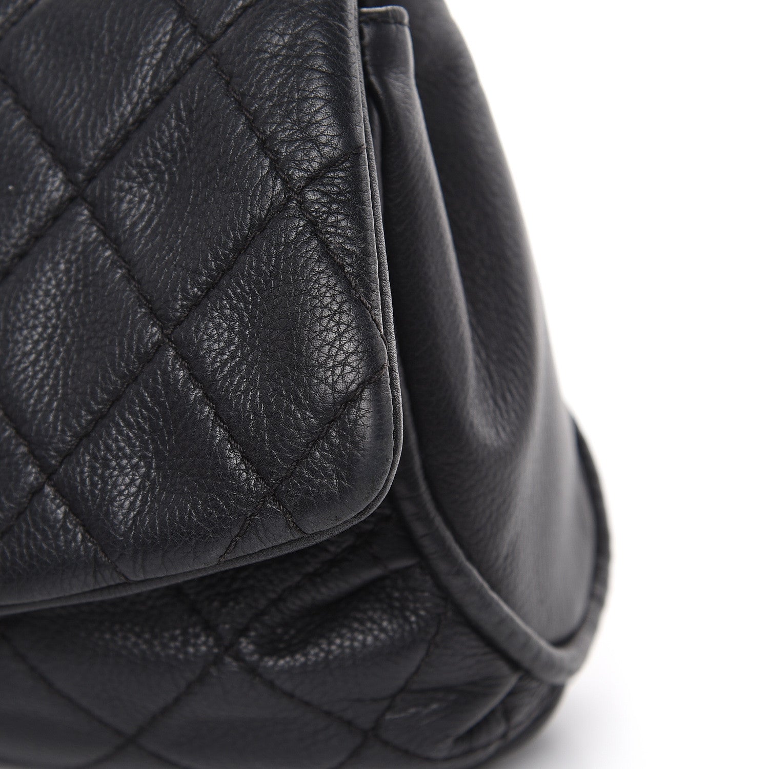 Chanel Grained Calfskin Single Flap Black 10 of 18