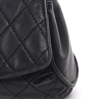 Chanel Grained Calfskin Single Flap Black 10 of 18