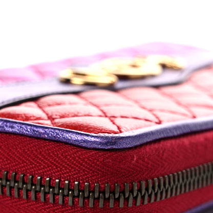 Gucci Laminated Nappa Trapuntata Zumi Zip Around Wallet Rosso Fuxia Bizantin 11 of 13