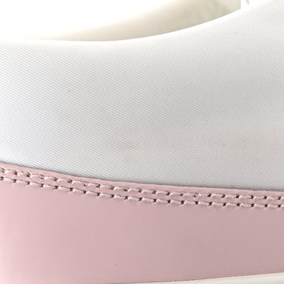 Prada Vitello Sport Spazzolato Rois Rubber Triangle Logo Perforated Womens District Low Top 30mm Sneakers 38.5 White Alabastro 9 of 9