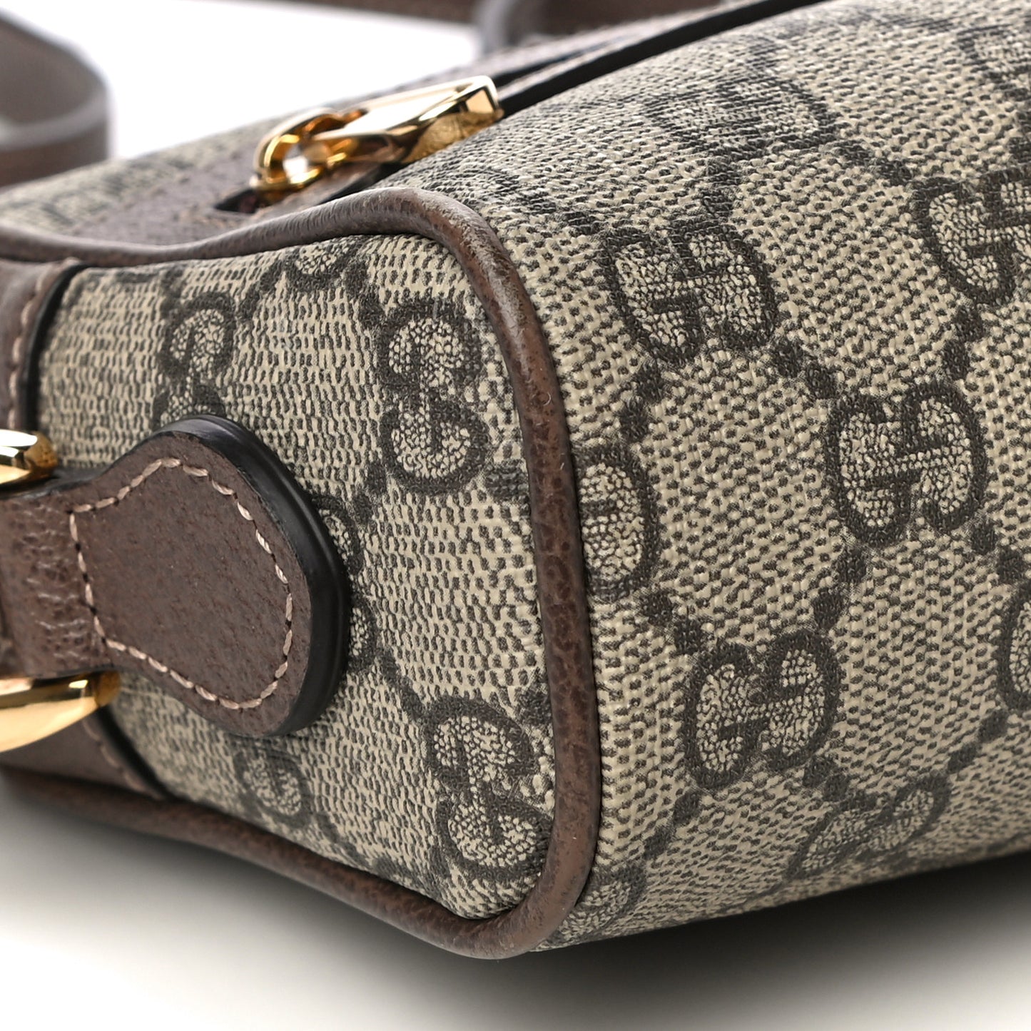 GG Supreme Monogram Web Mini Ophidia Shoulder Bag Brown