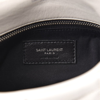 Saint Laurent Lambskin Quilted Toy Loulou Puffer Monogram Chain Satchel Blanc Vintage 7 of 12