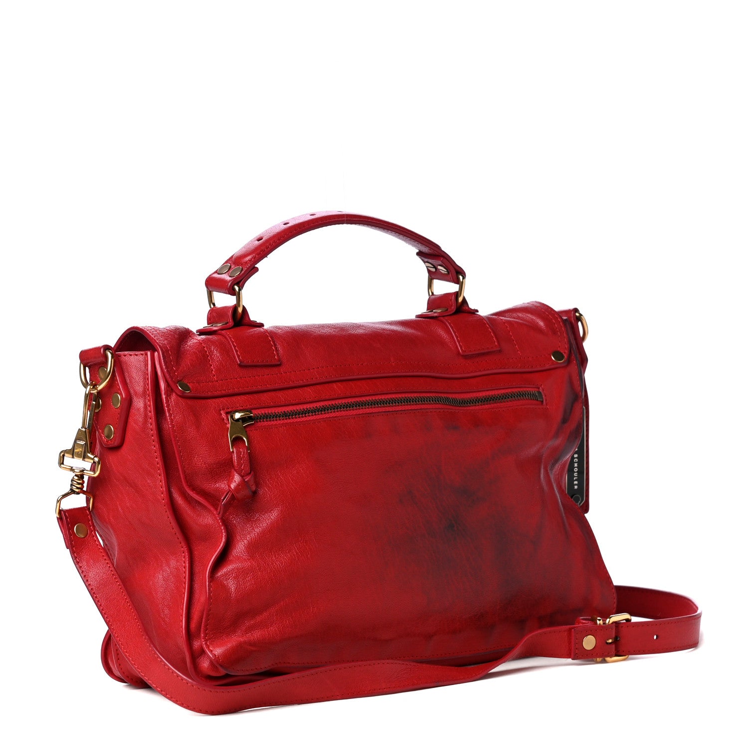 Proenza Schouler Lambskin Medium PS1 Satchel Red 2 of 7