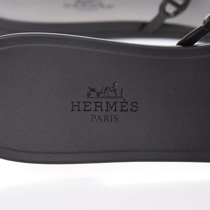 Hermes Rubber Chaine d'Ancre Rivage Sandals 39 Black 7 of 8