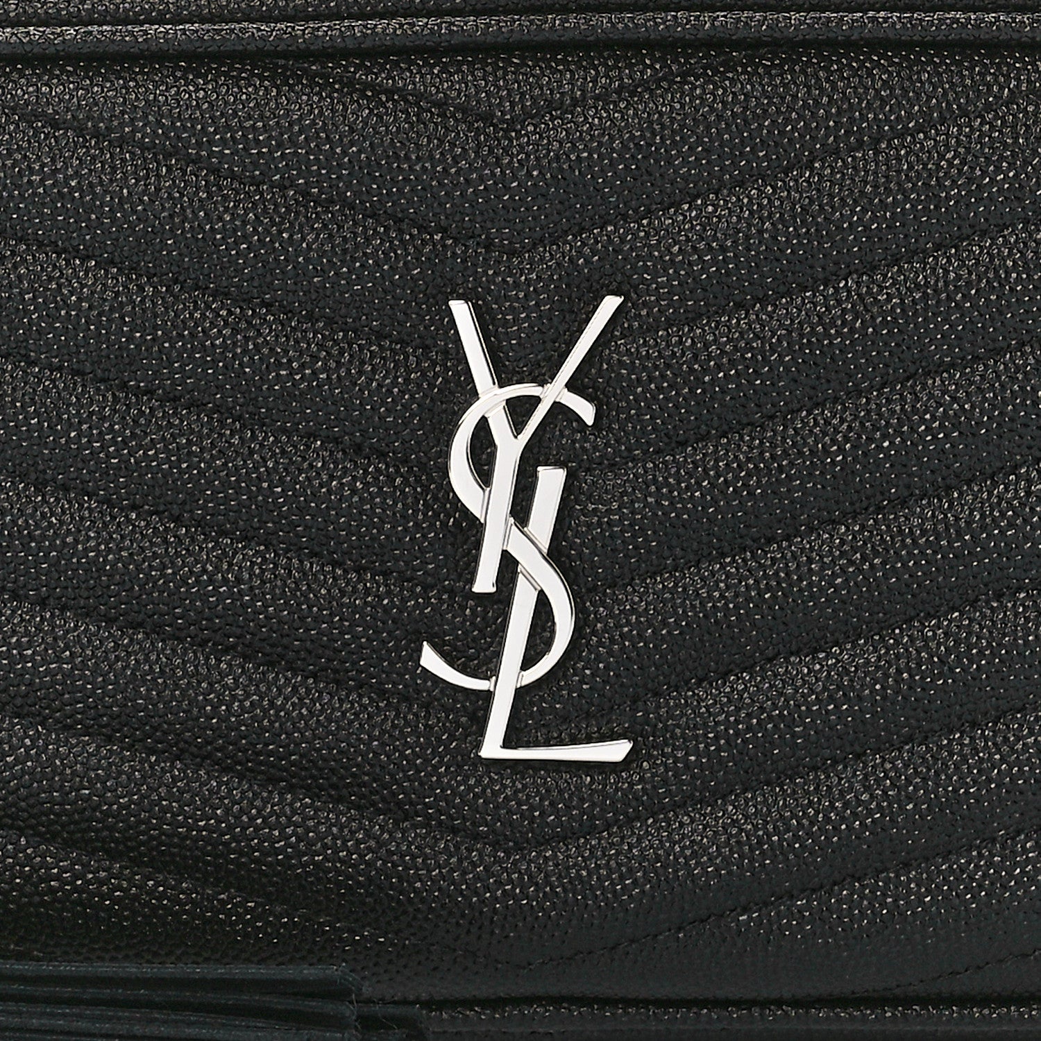 Saint Laurent Grain De Poudre Matelasse Monogram Mini Lou Camera Bag Black 8 of 12