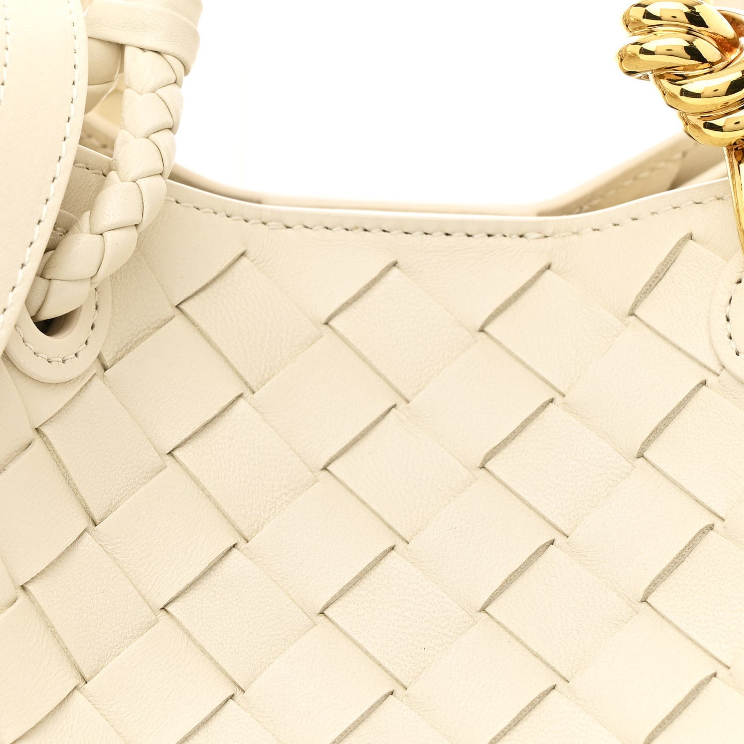 Nappa Intrecciato Small Parachute Shoulder Bag Sea Salt