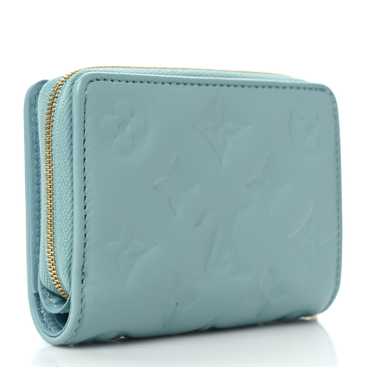 Lambskin Embossed Monogram Lou Coussin Wallet Bleu