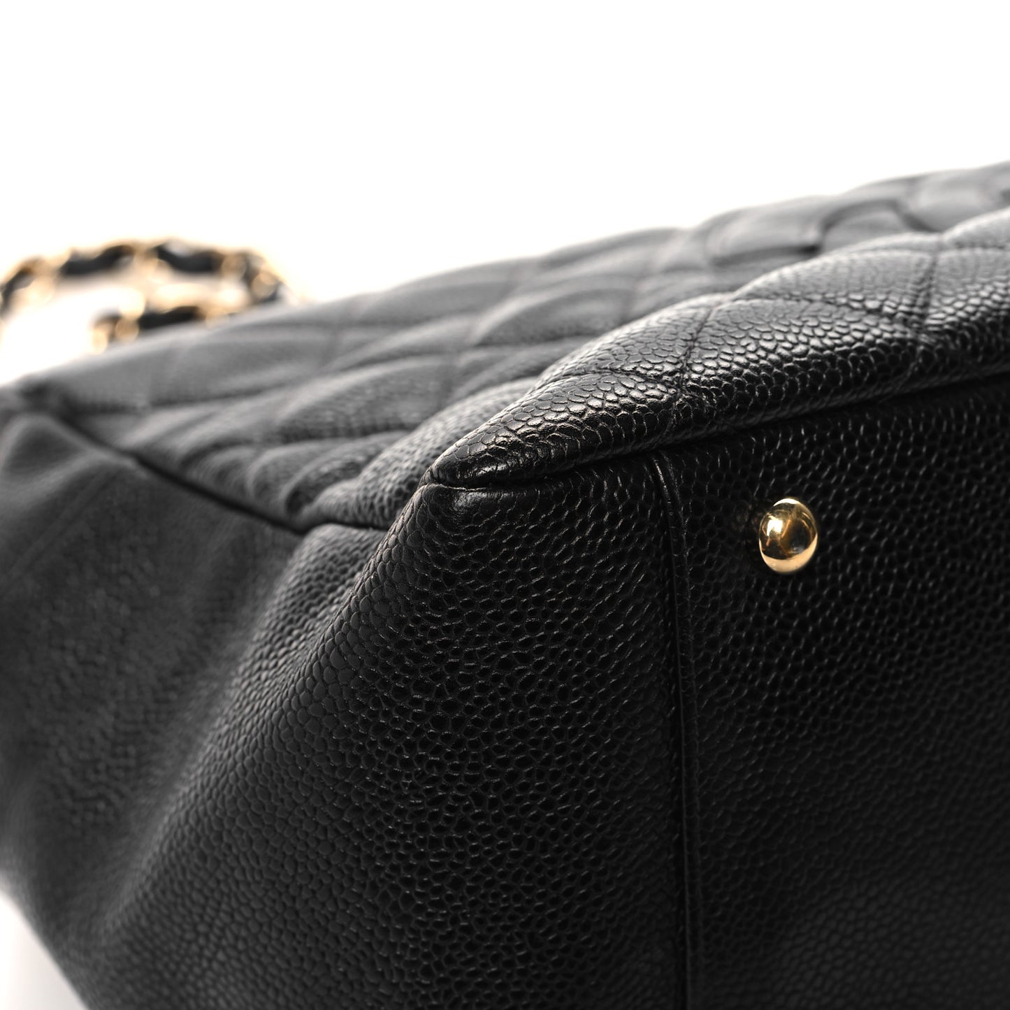 Caviar Quilted Grand Timeless Shopping Tote GTT Black