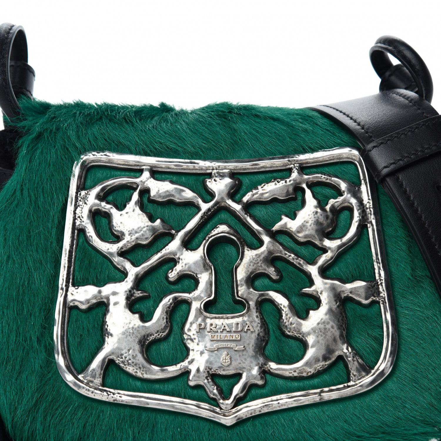 Prada Cavallino Velluto Corsaire Antic Crossbody Bag Biliardo Black 10 of 10