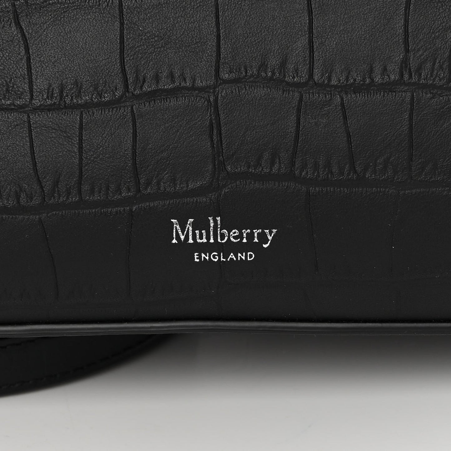 Matte Croc Calfskin Embossed Small Seaton Black
