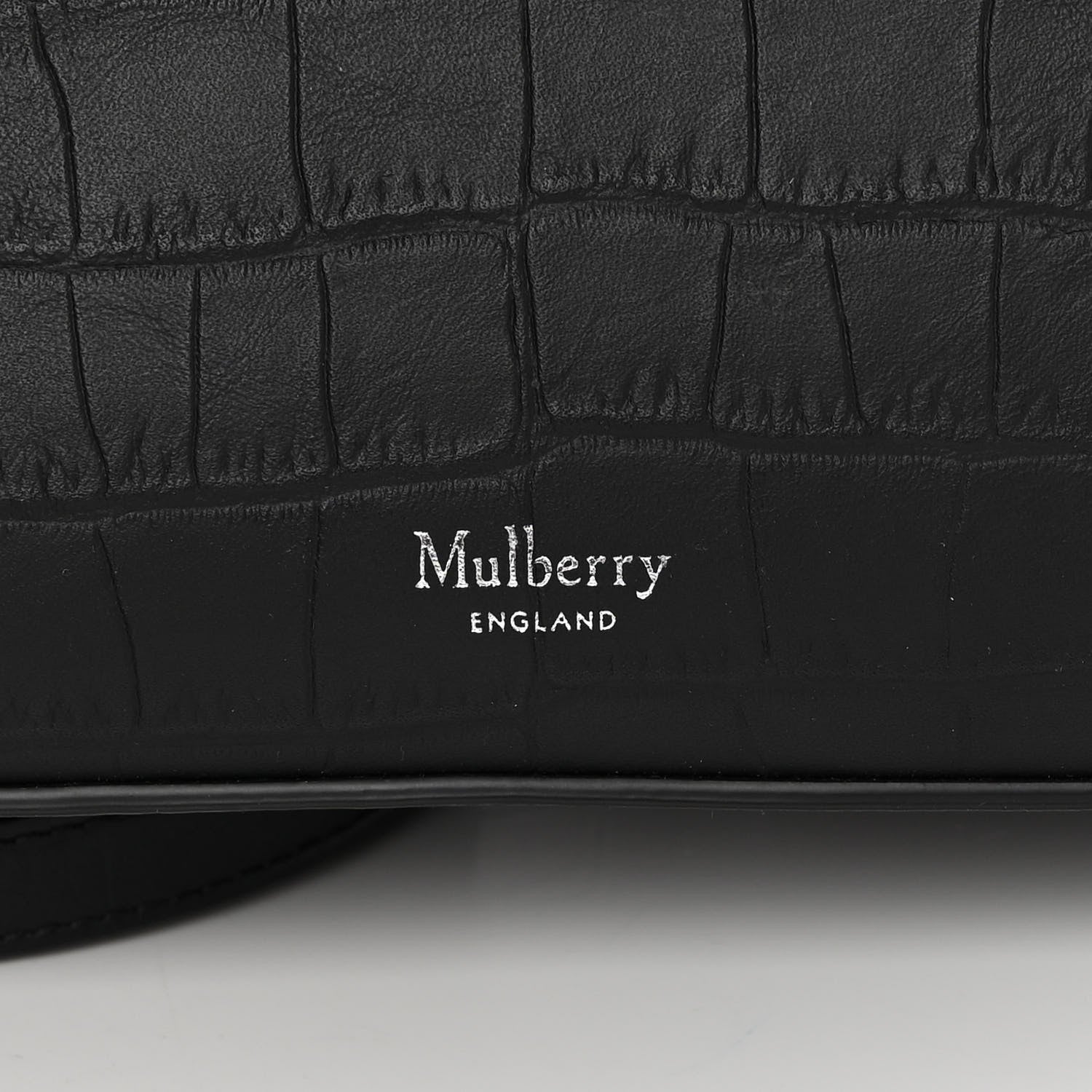 Mulberry Matte Croc Calfskin Embossed Small Seaton Black 7 of 11