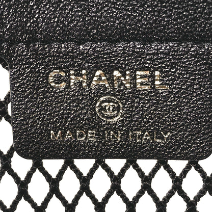 Chanel Mesh Shiny Lambskin Clutch With Chain  Black 7 of 11