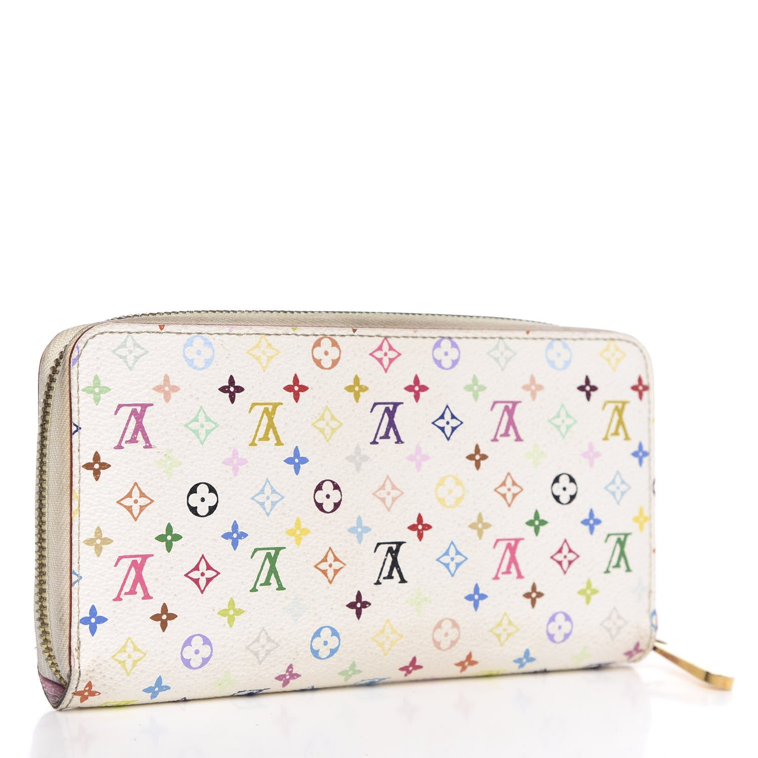 Louis Vuitton Monogram Multicolor Zippy Wallet White Litchi 3 of 14