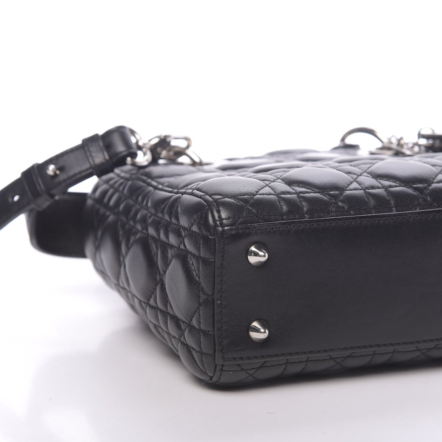 Lambskin Cannage Small Lucky Badges My Lady Dior Black