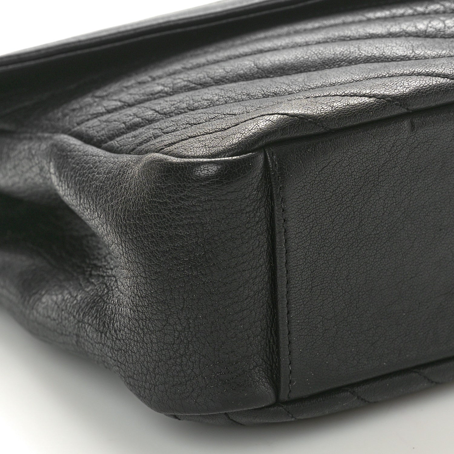 Saint Laurent Sheepskin Matelasse Chevron Monogram Large College Satchel Black Tulip 10 of 12