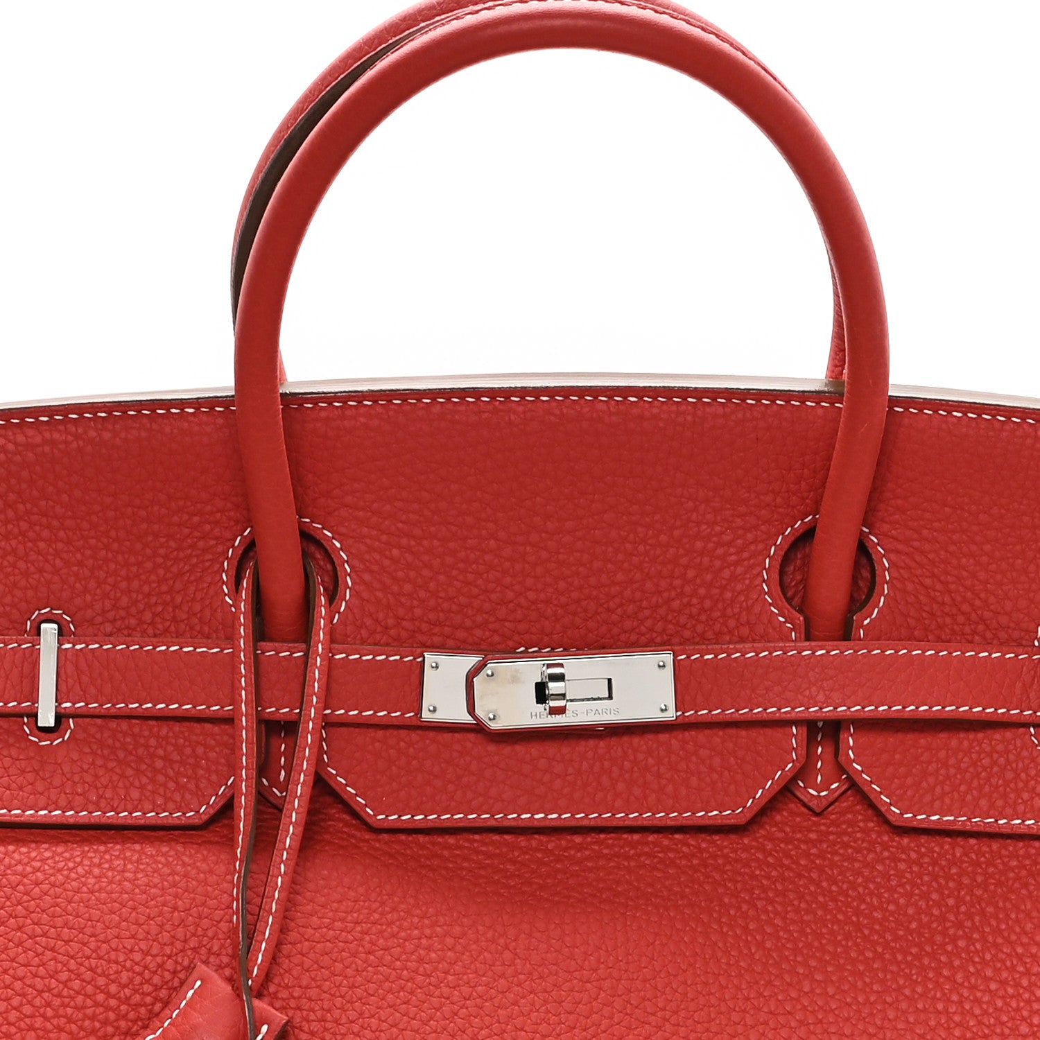 Hermes Togo Casaque Birkin 40 Sanguine White 8 of 13