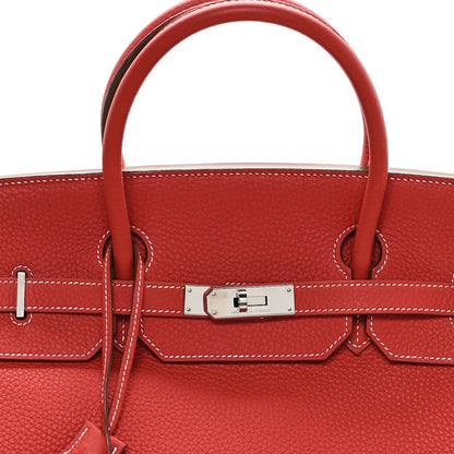 Hermes Togo Casaque Birkin 40 Sanguine White 8 of 13