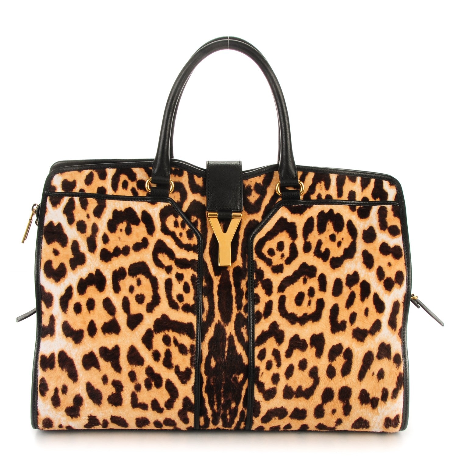 Saint Laurent Pony Hair Leopard Print Large Cabas Chyc Black 1 of 8