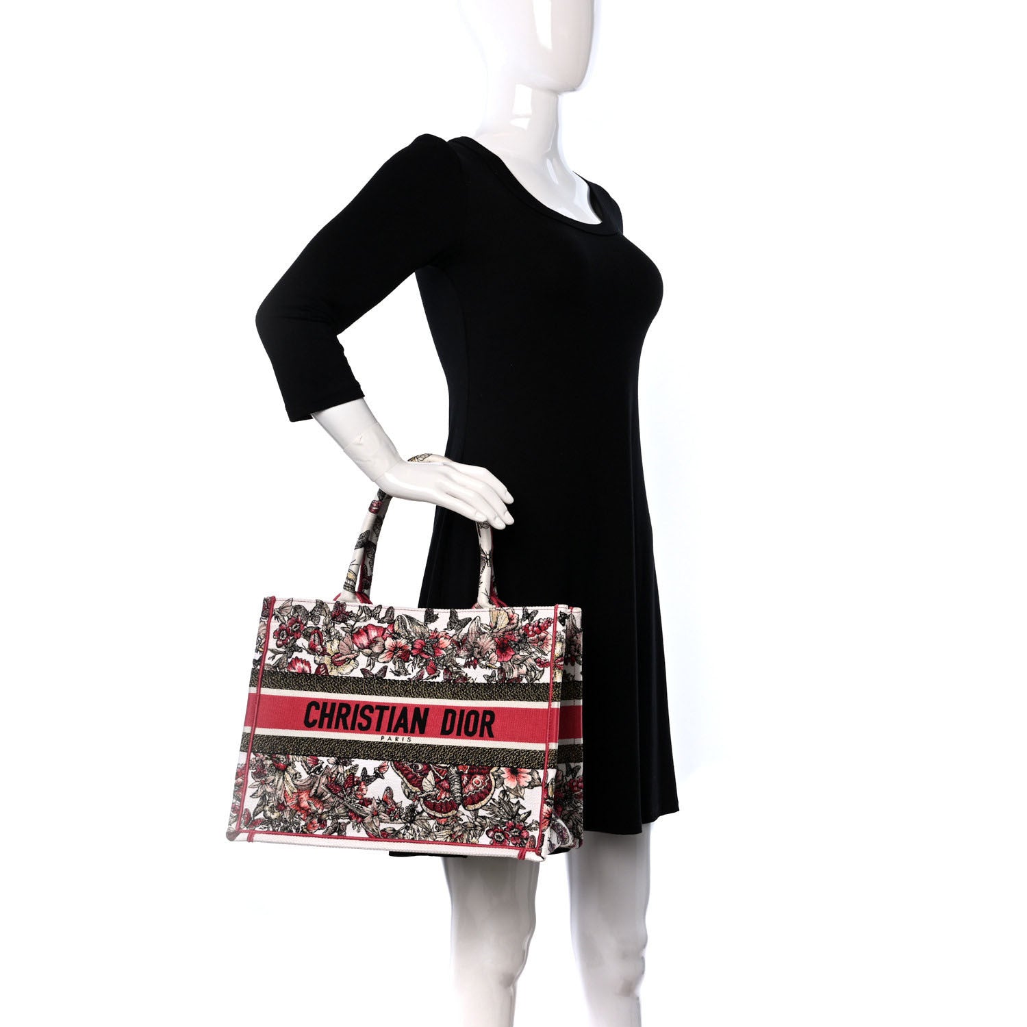 Christian Dior Canvas Embroidered Medium Butterfly Print Book Tote Multicolor 2 of 9