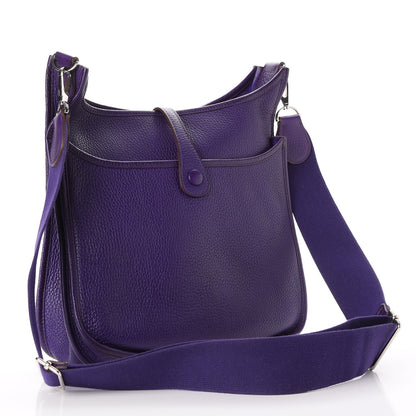 Hermes Taurillon Clemence Evelyne III PM Iris 3 of 8