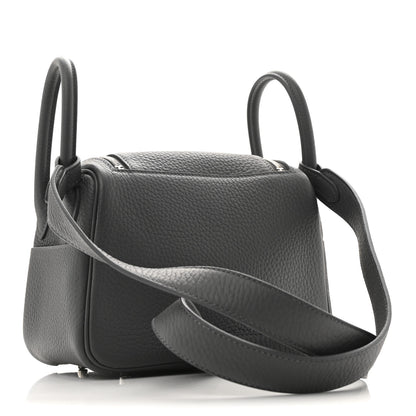 Hermes Taurillon Clemence Mini Lindy 20 Etain 3 of 11