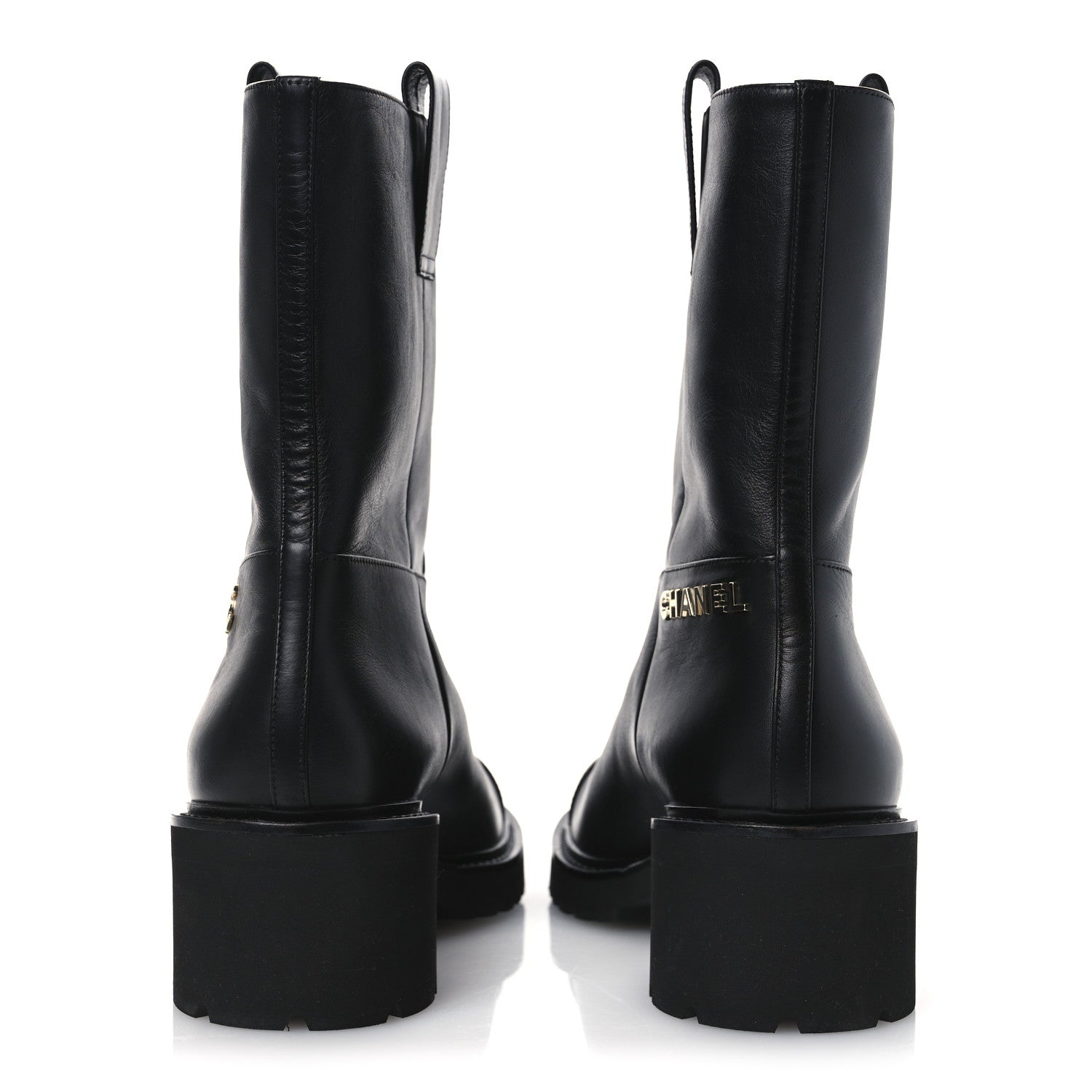 Chanel Calfskin CC Ankle Boots 39.5 Black 6 of 11
