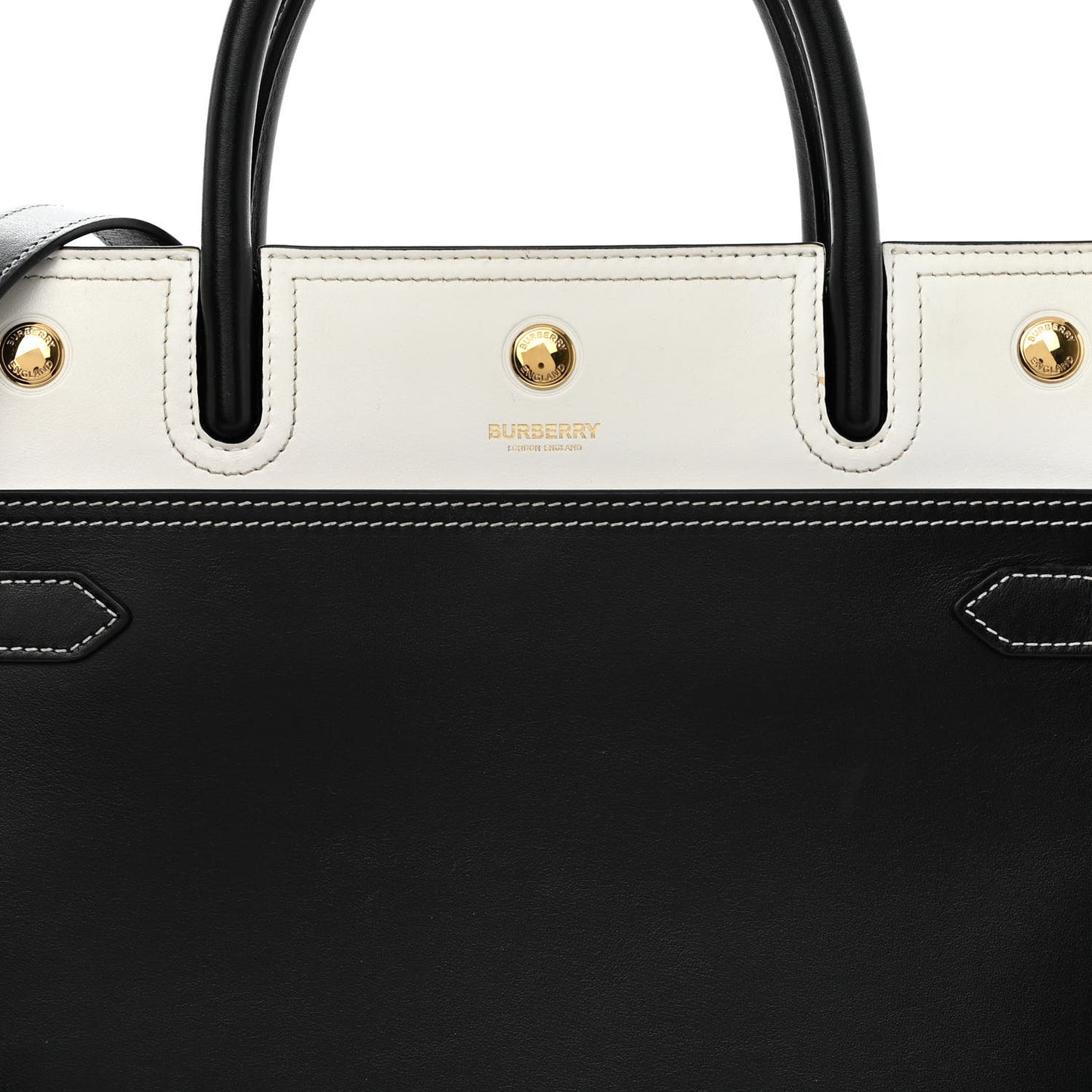 Calfskin Small Two Handle Title Bag Black