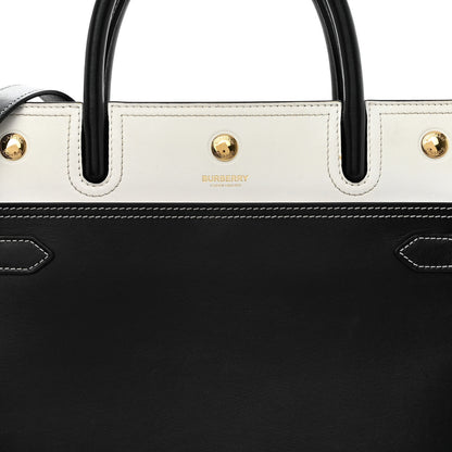 Burberry Calfskin Small Two Handle Title Bag Black 7 of 9