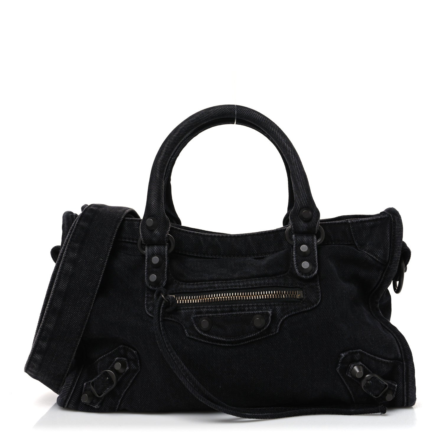 Balenciaga Washed Denim Classic Hardware Small Le City Black 1 of 9