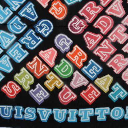 Louis Vuitton Silk Neon Great Adventures Giant Square Scarf Black 1 of 4