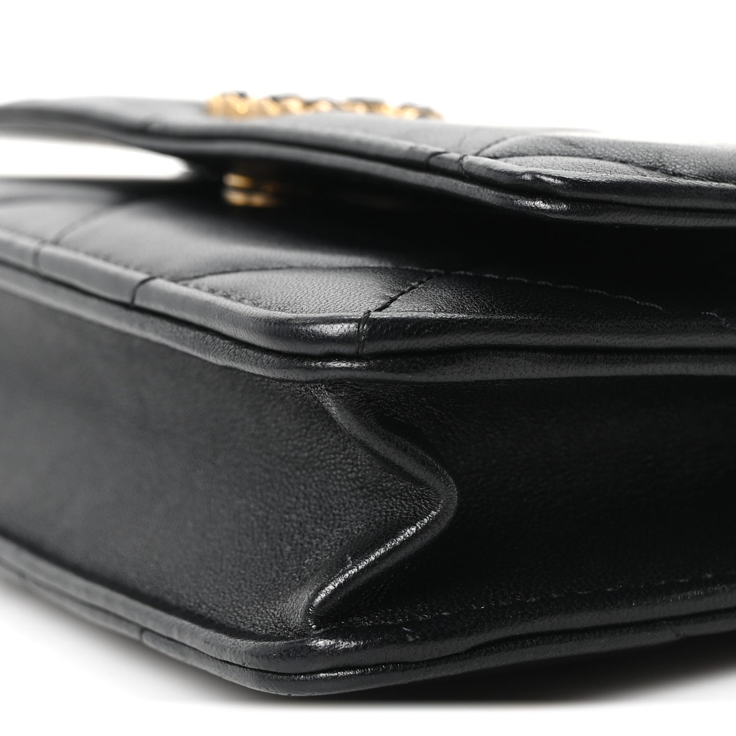 Lambskin Quilted Chanel 19 Wallet On Chain WOC Black