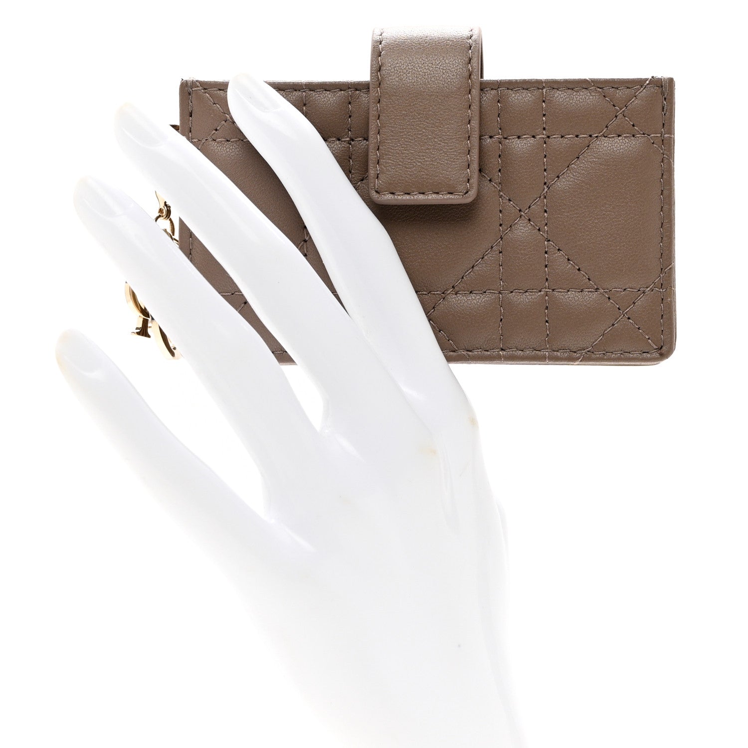 Christian Dior Lambskin Cannage Lady Dior 5-Gusset Card Holder 2 of 7