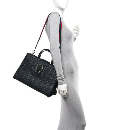 Gucci Calfskin Web Quilted Large Dionysus Tote Bag Black 2 of 13