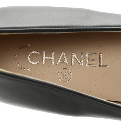 Chanel Lambskin Grosgrain Camellia Ballerina Flats 40 Dark Grey Black 8 of 9