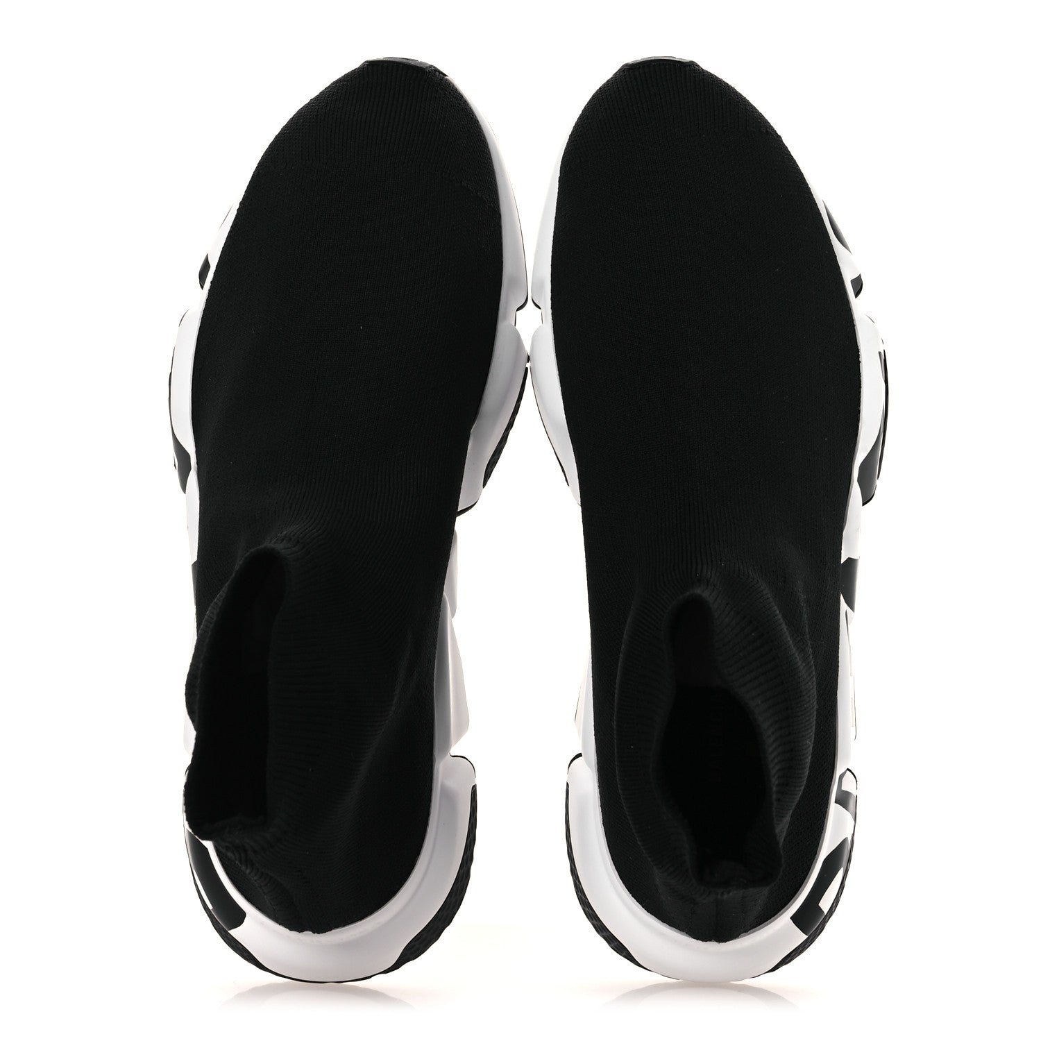Balenciaga Neoprene Knit Womens Speed Graffiti Sneakers 40 Black White 2 of 12